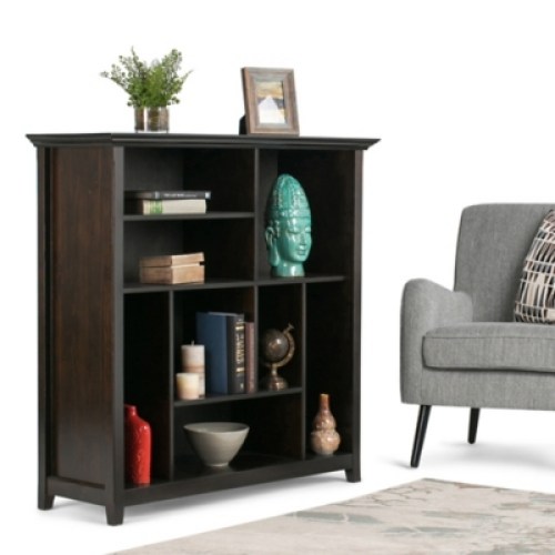 Simpli Home Amherst 44 Multi Cube Bookcase, Brown