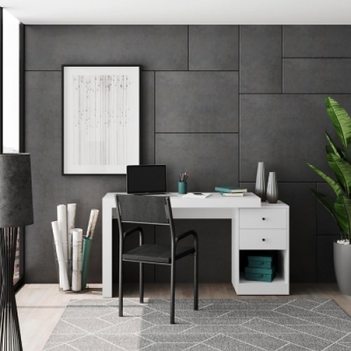 Techni Mobili 47 Expandable Home Office Desk, White