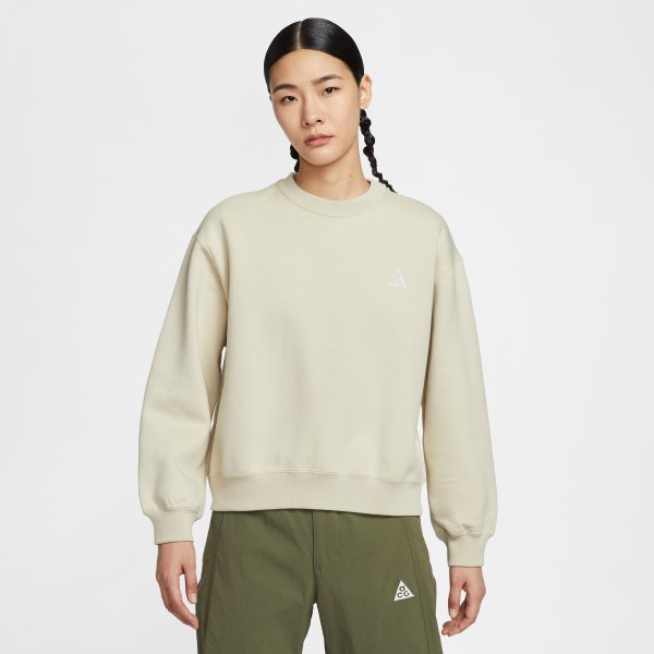 Womens Nike ACG Tuff Fleece Therma-FIT Crew-Neck Sweatshirt in Brown | IH0715-229