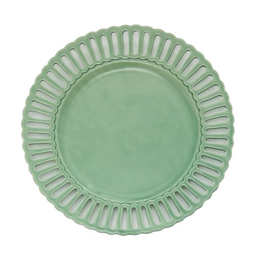 Moda Domus – Balconata Creamware Charger Plate – Green – Moda Operandi