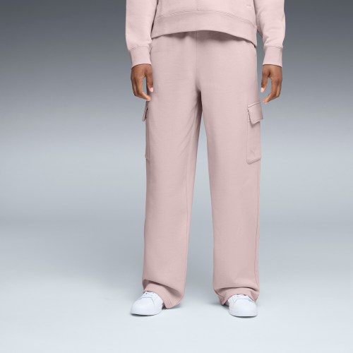 PUMA Elevated Essentials Womens Straight Leg Cargo Pants in Pink, Size L