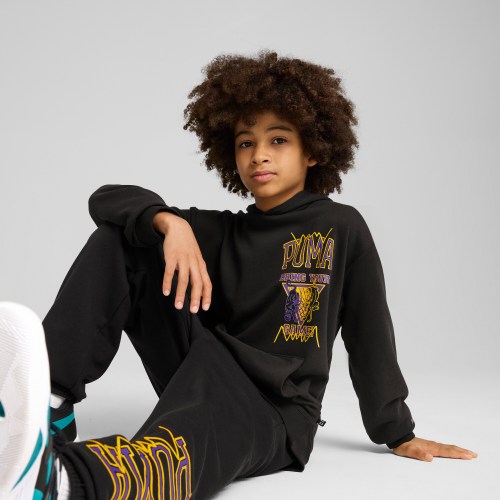 PUMA Big Kids Hoodie in Black, Size M