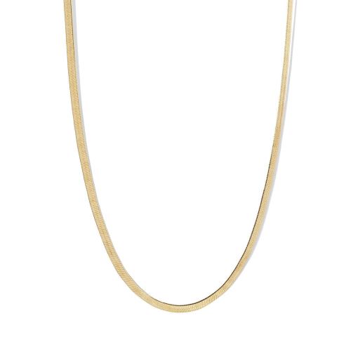 HERRINGBONE DRIP NECKLACE – GOLD/GOLD 16