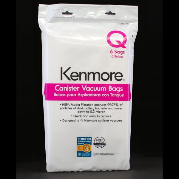 Kenmore - 53292 6 Pack Type Q HEPA Vacuum Bags for Canister Vacuums