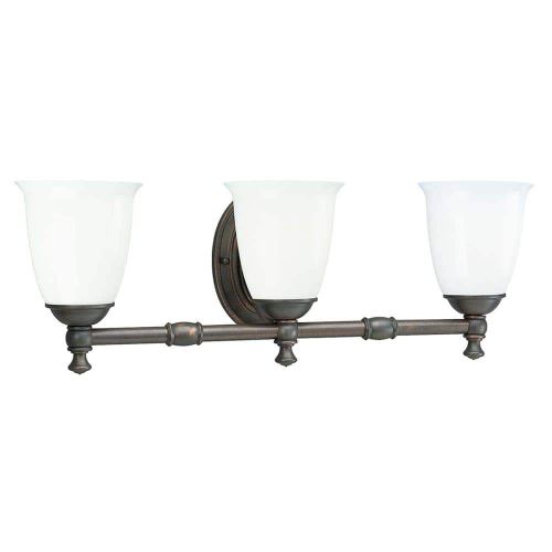 Victorian Collection 3-Light Venetian Bronze White Opal Glass Farmhouse Bath Vanity Light