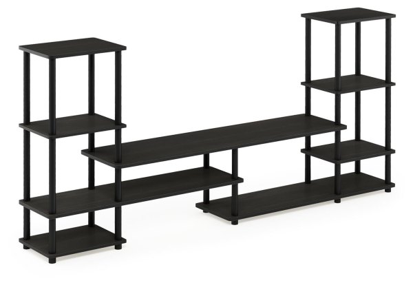 Furinno 77 Grand Entertainment Center, Black/Espresso