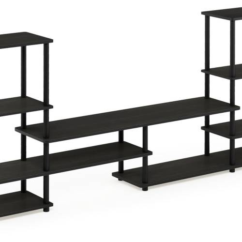 Furinno 77 Grand Entertainment Center, Black/Espresso