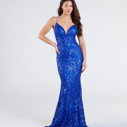 Mayva V-Neck Mermaid Sequin Formal Dress