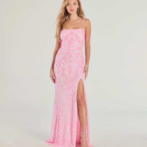 Tabitha Sleeveless Sequin Formal Column Dress