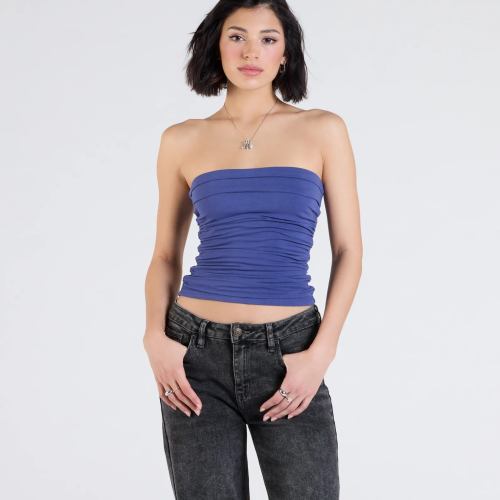 Cutest Vibe Ruched Knit Tube Top
