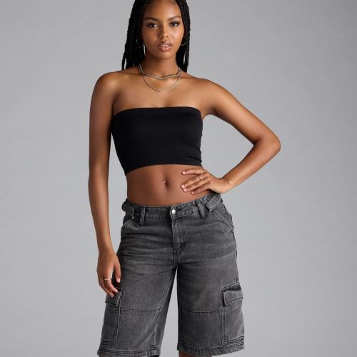 Major Fave Ribbed Knit Bandeau Top