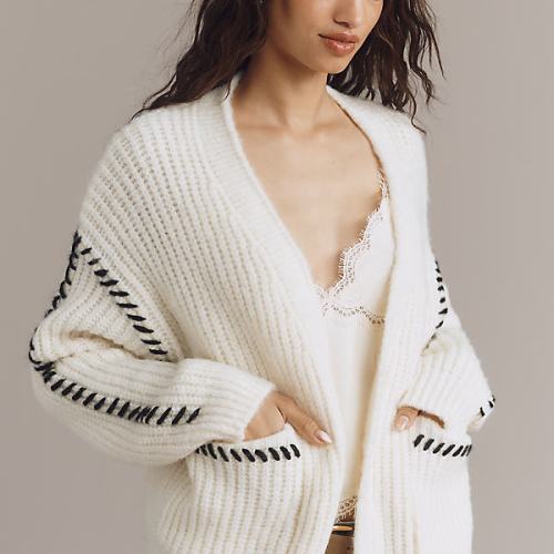 Stitched Cardigan Sweater