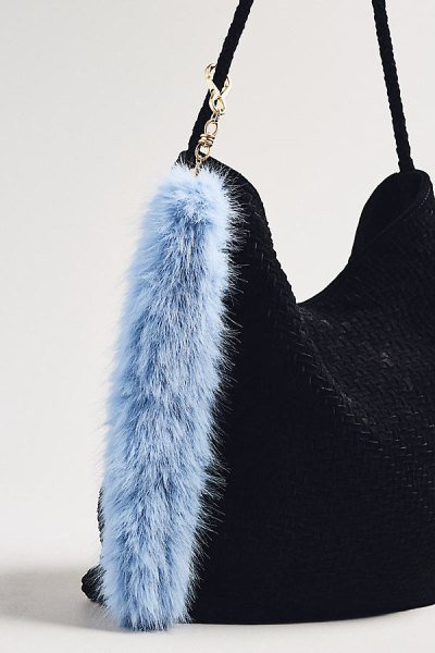 Faux Fur Beaded Bag Charm