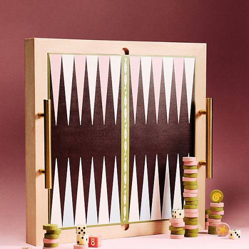 2-in-1 Wooden Checkers and Backgammon Game