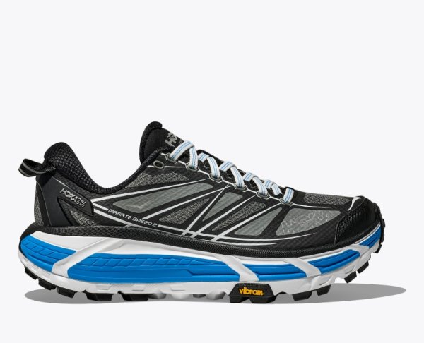 HOKA Mafate Speed 2 Shoes in Black/White, Size M