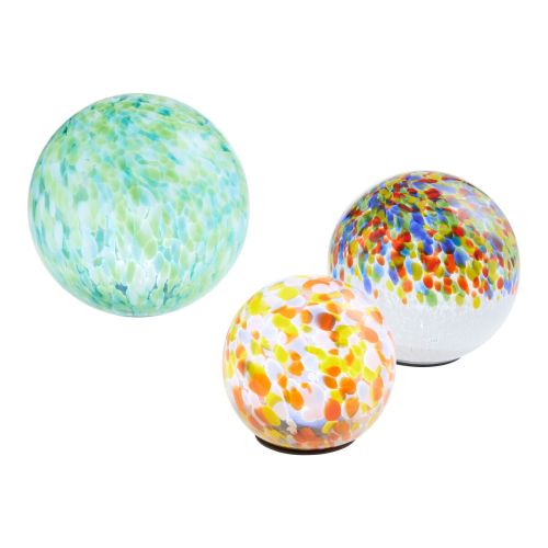 Confetti Blown Glass Orb Solar LED Lamp in Yellow/brown by World Market