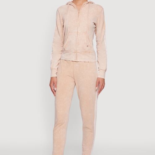 Womens Daisy Mineral Wash Drawstring Waist Varsity Stripe Joggers, Size L