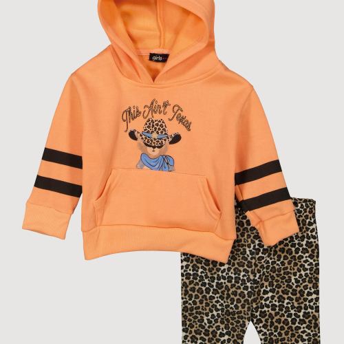 Toddler Girls This Aint Texas Graphic Hoodie and Shorts, Pink, Size 2T
