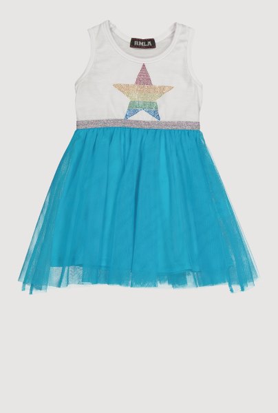 Toddler Girls Rainbow Studded Tutu Dress, Size 2T
