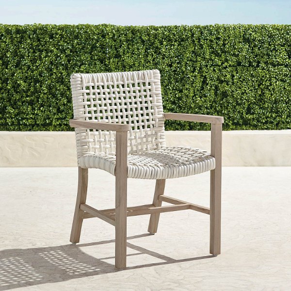 Isola Dining in Weathered Teak Wicker Frontgate