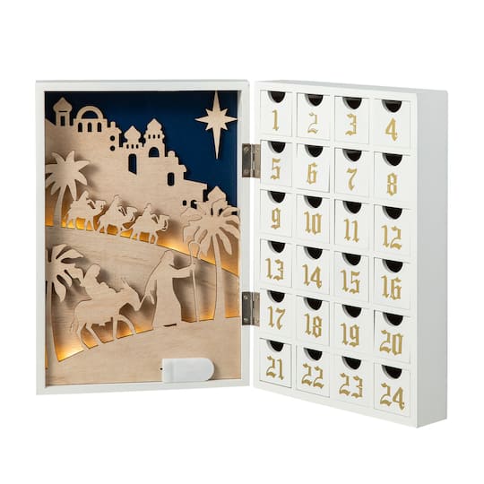 Glitzhome Lighted Christmas Advent Calendar Dcor | Michaels