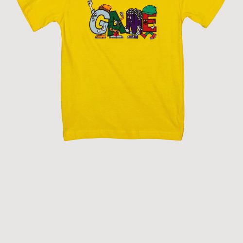 Boys Game Embroidered Tee, Yellow