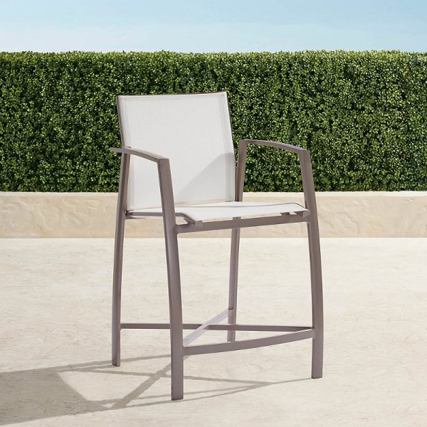 Newport Counter Stool in Aluminum Frontgate Resort Collection
