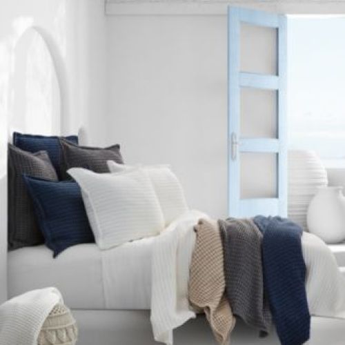 White Sand Pebble Beach Honeycomb Coverlets