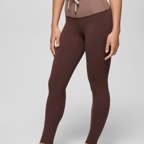 Womens prAna Luxara Salutations Legging Mocha Colorblock