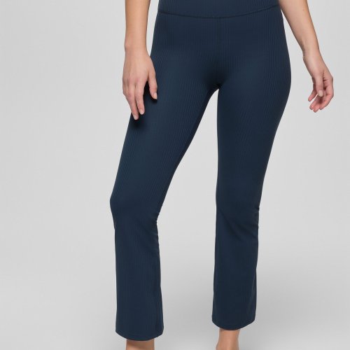 Womens prAna Luxara Rib Flare Crop Stormy Night
