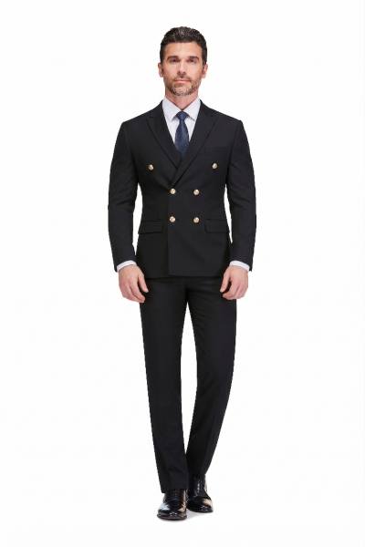 Gino Vitale Mens Slim Fit 2-Piece Double Breasted Suit