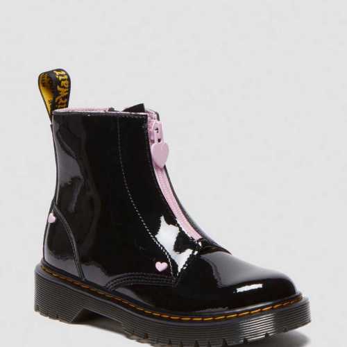 Junior Heart Nappa Patent Leather Pull-on Boots