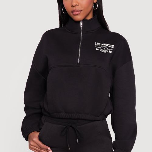 Womens Los Angeles 1980 Graphic Half Zip Pullover