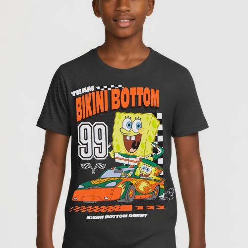 Boys SpongeBob Team Bikini Bottom 99 T-Shirt, Grey
