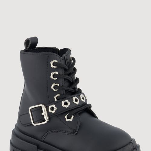 Womens Toddler Girls Faux Combat Boots, Size 10