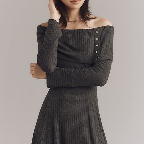 Off-Shoulder Sweater Dress