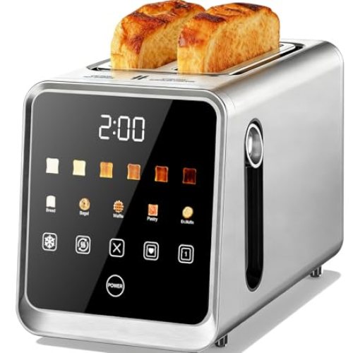 Touch Screen Toaster 2 Slice, Stainless Steel Smart Digital