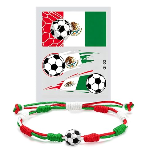 Mexico & USA Adjustable Soccer Bracelets for All Ages