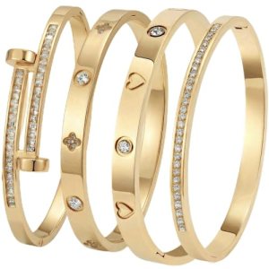 Stainless Steel Bangle Bracelet Set