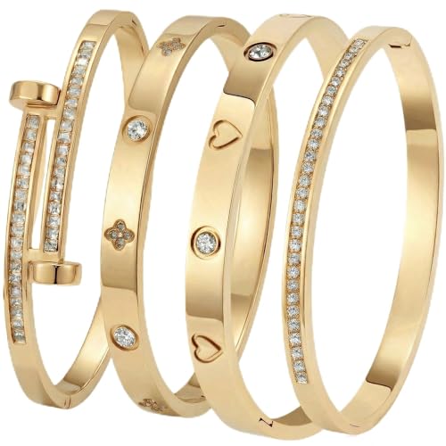 Stainless Steel Bangle Bracelet Set