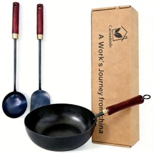 10″ Pre-Seasoned Japanese Carbon Steel Wok Bundle