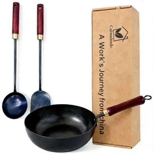 10″ Pre-Seasoned Japanese Carbon Steel Wok Bundle