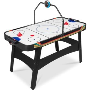 LED 54 Inch Air Hockey Table w/Light-up Scoreboard
