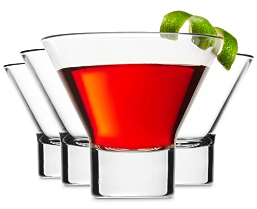 Godinger Martini Glasses, Italian Cocktail Glasses, Dessert Cups, Set of 4, 8oz – Made in Italy