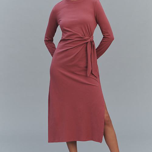 Daily Practice Tie Breaker Long-Sleeve Midi Dress