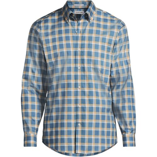 Mens Traditional Fit No Iron Twill Shirt Lands End Green