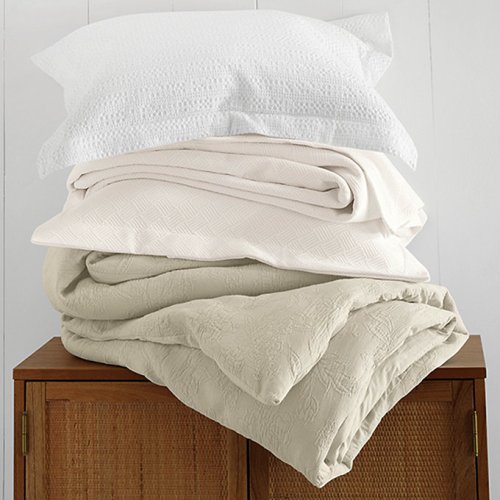 Basketweave Cotton Matelasse Bedskirt Lands End