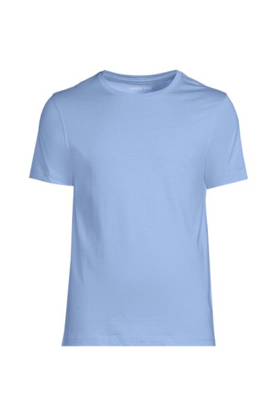 Unisex Short Sleeve Basic Jersey T-shirt Lands End Blue
