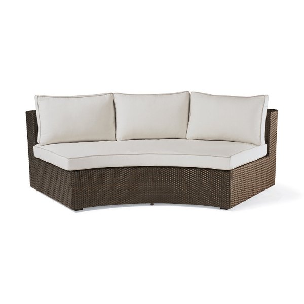 Pasadena II Seating Replacement Cushions Curved Ottoman, Standard, with Canvas Piping Frontgate