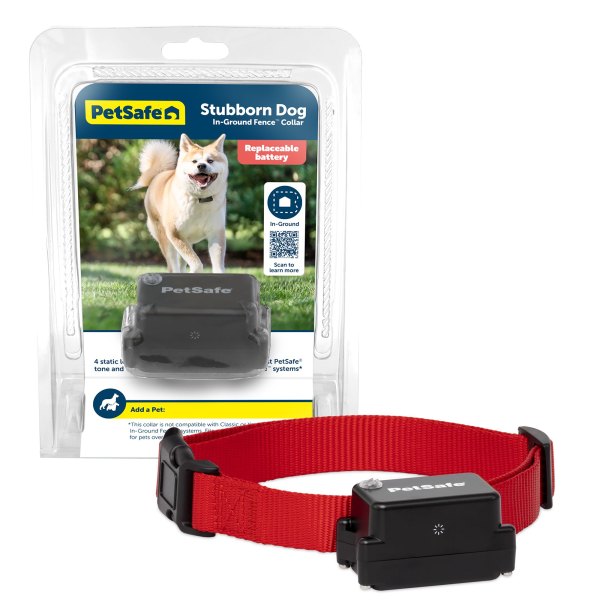 Petsafe Stubborn Dog Fence Receiver Collar - Tone/vibration/static Correction Dogs Above 8Lb in Black | PetSmart